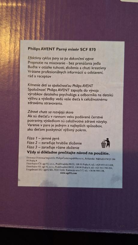 Philips avent parný mixér, avent