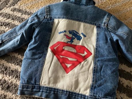 Zateplená riflová bunda superman, 98