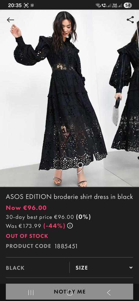 Madeirove saty asos, 36