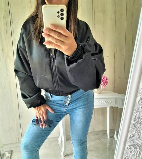 Saténová bomber bunda-m, m