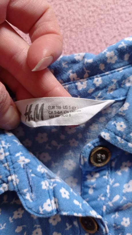 Košeľové saty s kvietkami, h&m,116