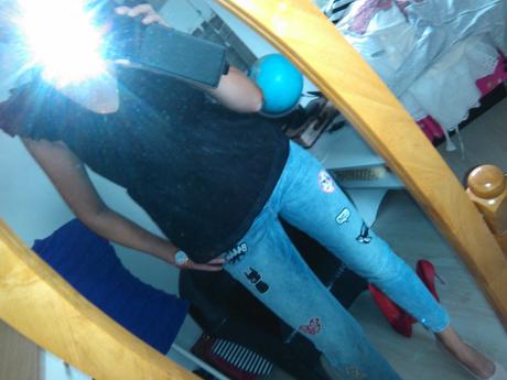 Čierna blúzka s mašlou , h&m,s