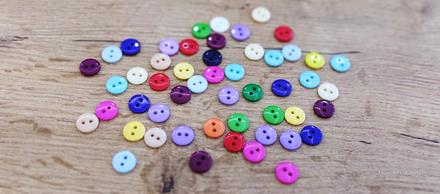 Plastový gombík - 11,5 mm - mix 50 kusov, 