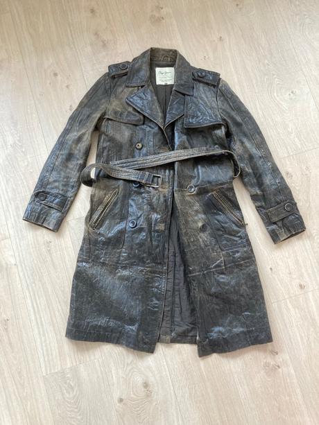 Kožený kabát, pepe jeans,m