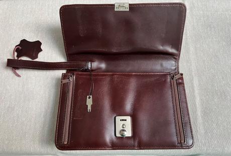 Hnedá kožená pánska taška etue s registrom a pút,