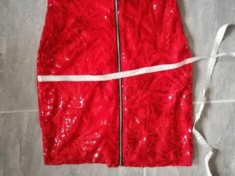 Červené flitrové šaty vs made in italy, s