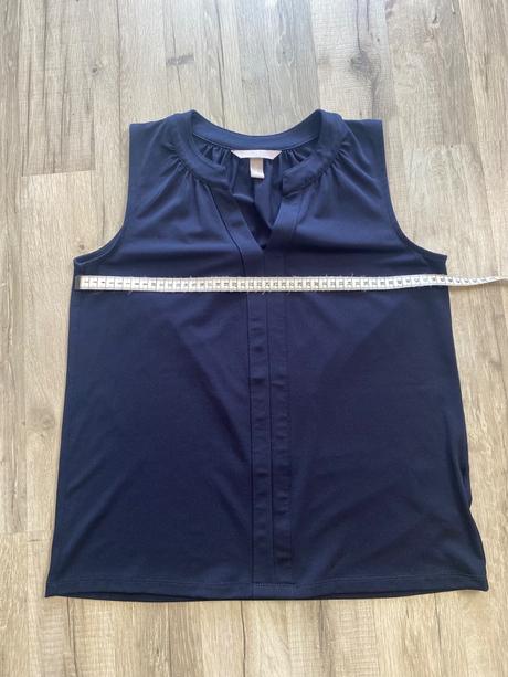 Tmavomodrá blúzka bez rukávov, h&m,xs