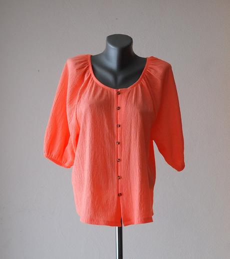 Letná mušelínová blúzka v koralovej farbe, f&f,xl