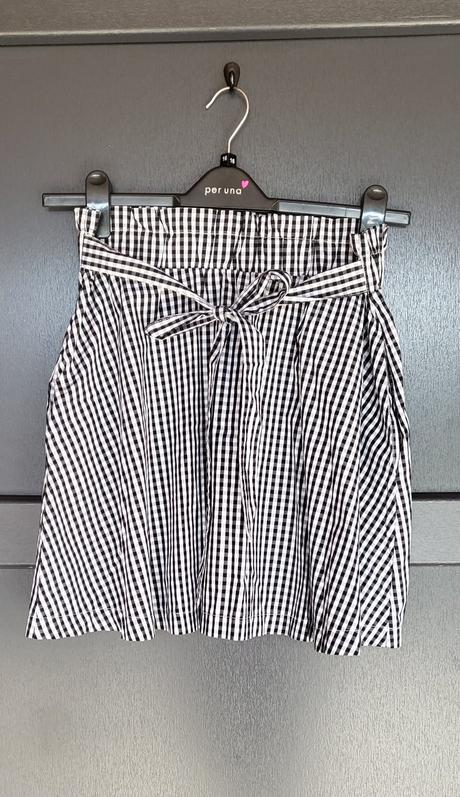 Károvaná sukňa s vreckami, l / m