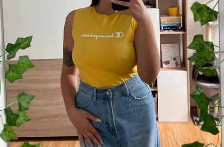 Žlté champion tielko, champion,s