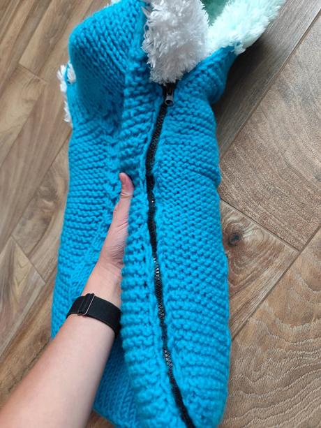 Ručne štrikovaný fusak do kočiara/vajíčka,