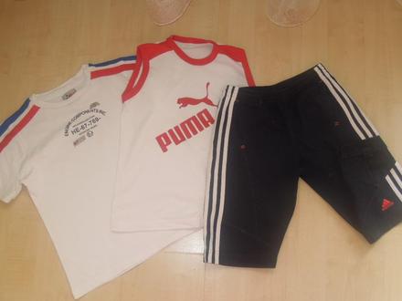 2 x triko a kraťasy adidas /128/, 122–134