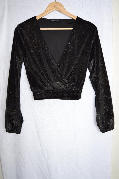 Terranova  crop top s dlhým rukávom trblietavý, terranova,s