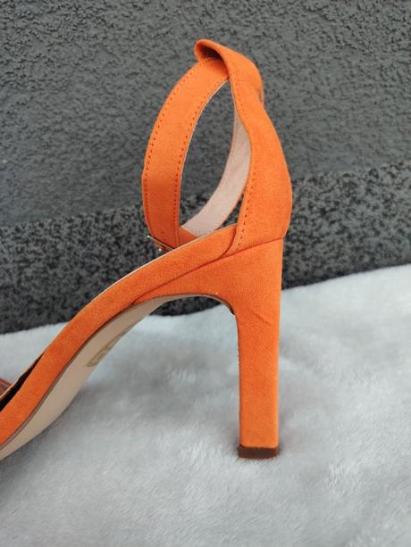 Letné oranžové sandálky na podpätku, mohito,40