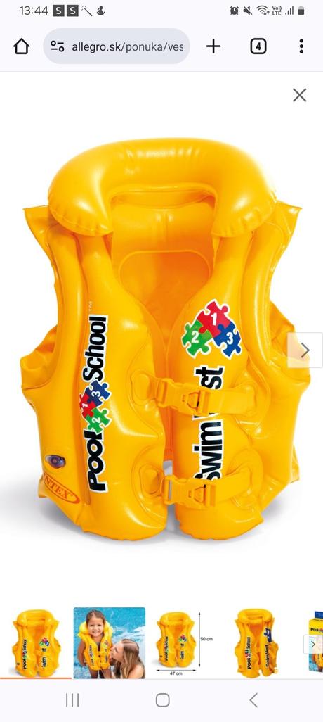 Nafukovacia plavacia vesta,