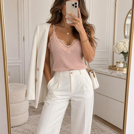 H&m luxusný romantický čipkovaný top, h&m,l