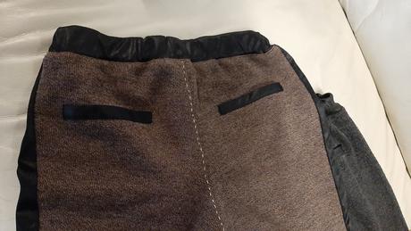 Dievčenské elegantné legíny kombinácia s kožou, mirau,146