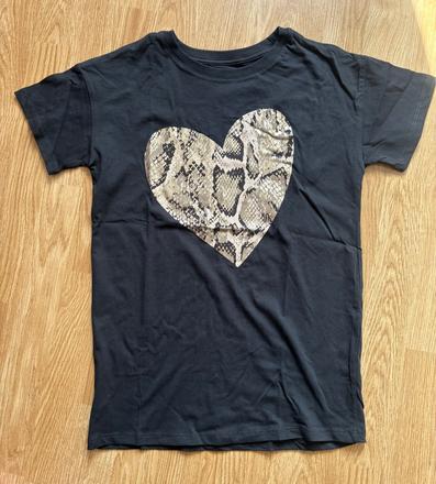 Tričko so zlatým srdcom 146/152, h&m,146