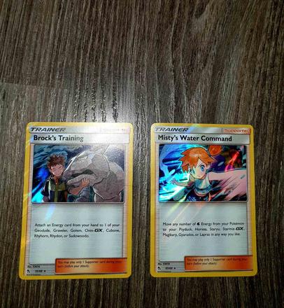 Pokemon leskle karty misty a brock, 