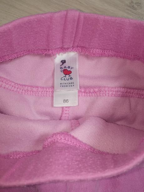Dievčenské ružové zamatové tepláky c&a (veľk.86), c&a,86