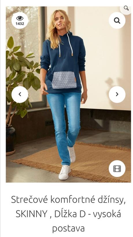 Dámske rifle skinny v. 40, bonprix,40