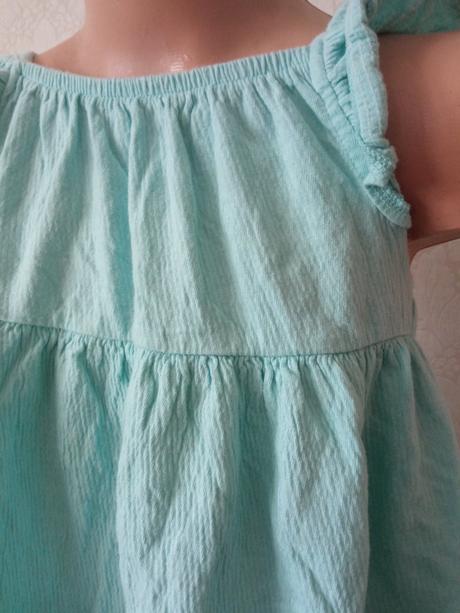 Dievčenská modrá blúzka s krátkym rukávom (6-7r.), f&f,122