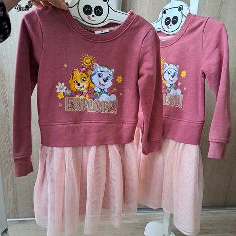 Mikinové šaty paw patrol pre dvojičky, nickelodeon,110