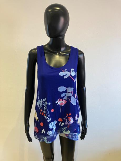 Dámske kvetované tričko s volánom desigual (m), desigual,m