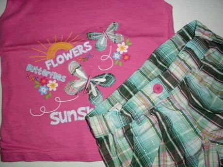 Tyrkysové kraťasky s tričenkom pre 3-5 roč. slečnu, girl2girl,110