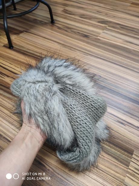 Kožušinový/pletený jemný šál, 