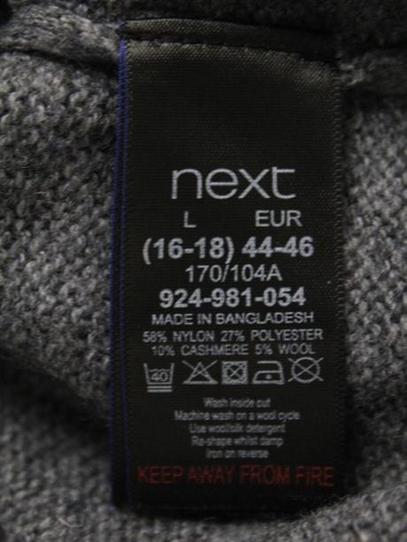 -predĺžený kašmírový pulóver next veľ. l, next,l