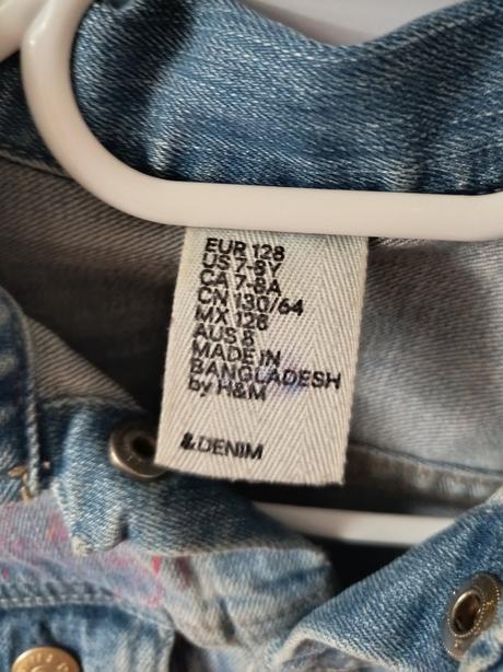 Maľovaná riflová bundička, h&m,128
