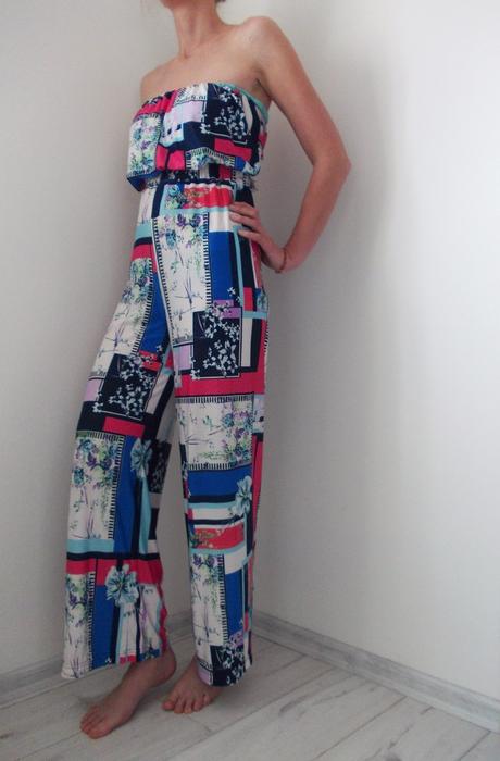 Pestrofarebný overal bez ramienok, xs