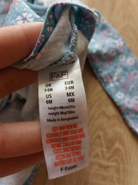 Kvietkované šaty 3-6m, f&f,68