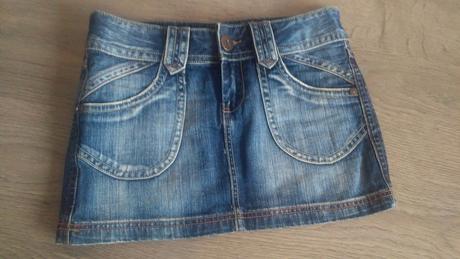 Riflová mini sukňa, amisu,36