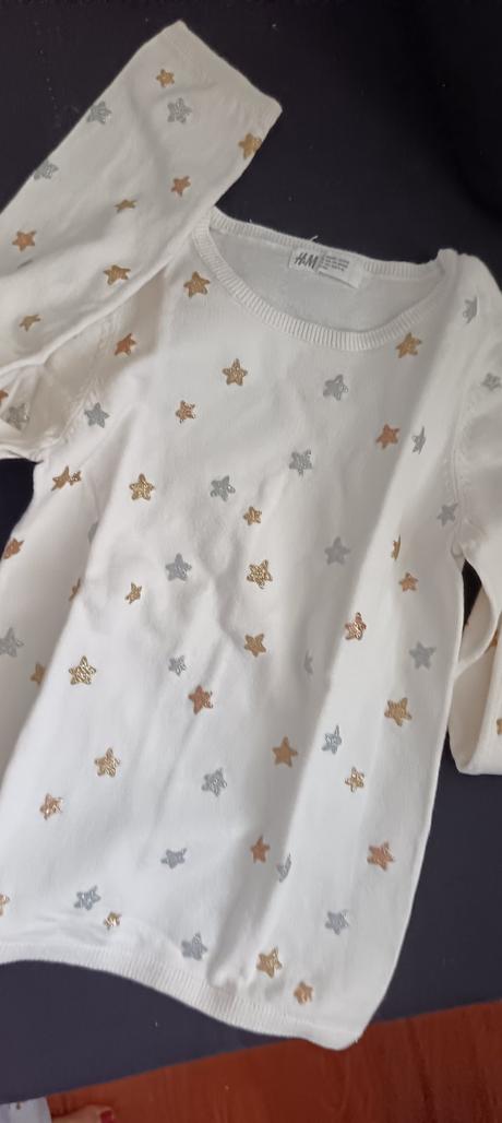 Svetrík s hviezdičkami, h&m,140