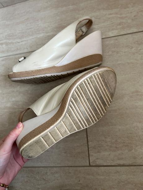 Kožené sandále na platforme -37, 37