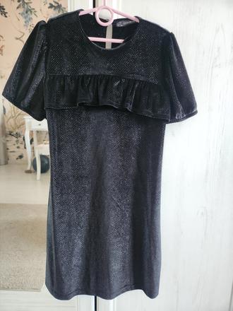 Zamatové lesklé šaty, terranova,140