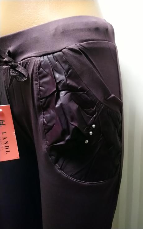 Dámske elastické fialovo sivé tepláky, landl, s, s