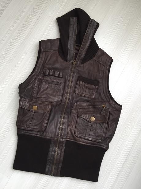 Mango kožená vesta, mango,m