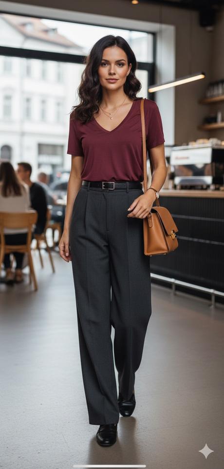 Bordové tričko značky & other stories, 36