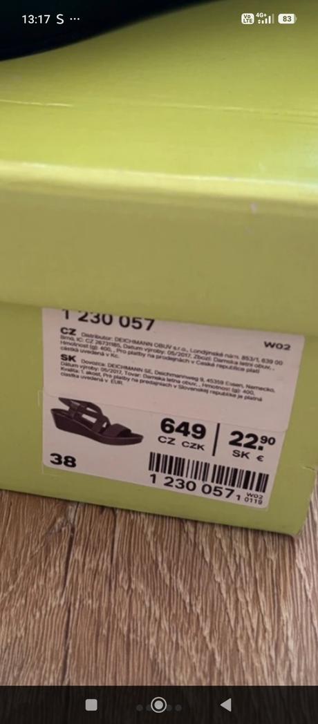Čierne sandálky, deichmann,38