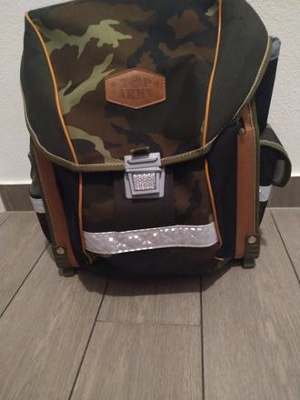 Originálna kvalitná a imidžová army školská taška, 