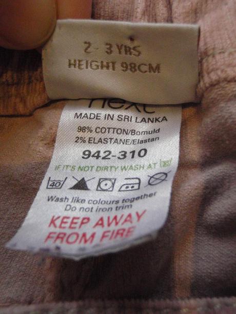 Menčestrové nohavice, next,98