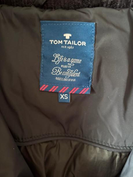 Páperová modrá zimná bunda, tom tailor,xs