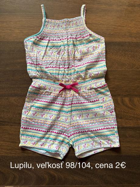 Dievčenský overal krátky rukáv, lupilu,104