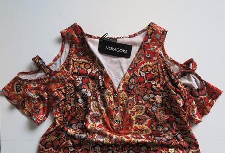 Boho tunika noracora s odhalenými ramenami, s