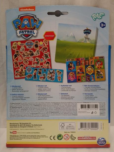 Labková patrola darčekový box so samolepkami totum,