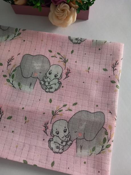 Bavlnená plienka ružová slonik,