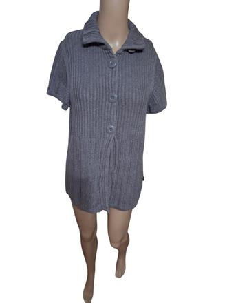 Dámsky svetrík na zapínanie s krátkymi rukávmi, l